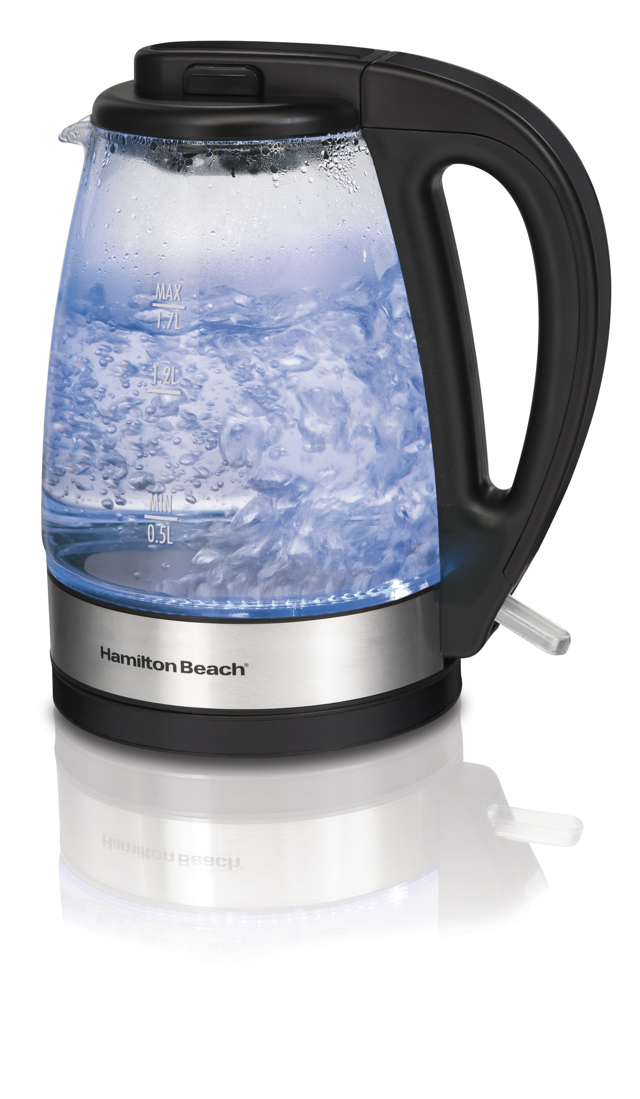 Hamilton Beach 1.7L Glass Electric Kettle with Auto Shutoff & Boil-Dry Protection, 1500 Watts, Model 40855C