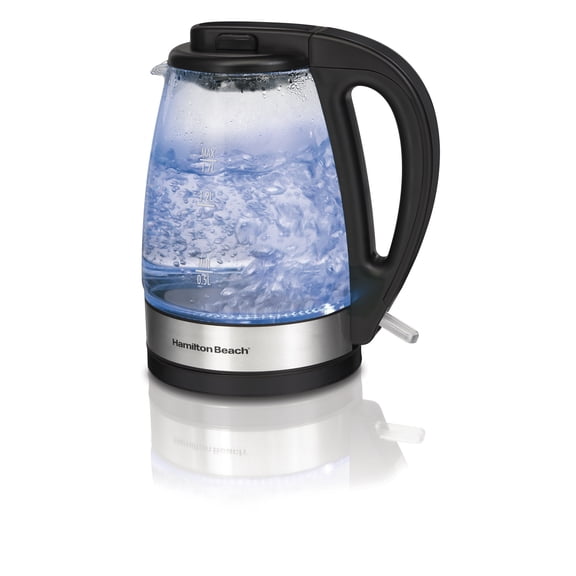 Hamilton Beach 1.7L Glass Electric Kettle with Auto Shutoff & Boil-Dry Protection, 1500 Watts, Model 40855C