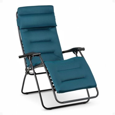 Lafuma Futura Air Comfort Folding Patio Lawn Recliner Chair, Coral Blue