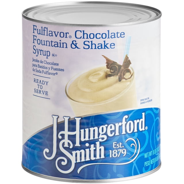 J. Hungerford Smith Fulflavor Chocolate Fountain & Milkshake Syrup 2.84L Can - 6/Case