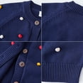thumbnail image 5 of Zwiiyzr Boys and Girls Sweaters Kids Open Front Button Down Long Sleeve Knit Cardigans Sweater Cardigan Jacket 2-8Y Dark Blue, 5 of 5