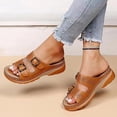 thumbnail image 2 of Sandales Compensées de Plage pour Femmes, Loisirs et Vacances, Confortables, avec Boucle de Ceinture, 2 of 9