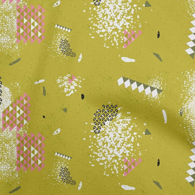 oneOone Cotton Poplin Lime Green Fabric Geometric Sewing Craft Projects Fabric Prints By Yard 56 Inch Wide
