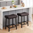 thumbnail image 2 of Tabourets de Bar Yiwa, Ensemble de 2 Chaises de Bar avec Sièges en Selle Rembourrés en PU, Tabourets de Cuisine, Tabouret Moderne Sans Dossier de 24 Pouces Hauteur Comptoir pour Îlot de Cuisine Bar, 2 of 7
