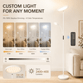 thumbnail image 2 of OUTON Torchiere Floor Lamp with Reading Light, Floor Lamps for Living Room,4 Colors Temperature Dimmable Standing Lamps with Remote and Touch Control, Silver, 2 of 7