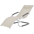 thumbnail image 1 of vidaXL Chaise Longue avec Coussin Aluminium et Textilène Crème, 1 of 5