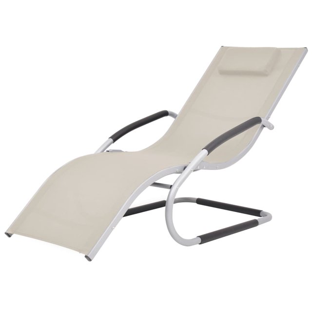 vidaXL Chaise Longue avec Coussin Aluminium et Textilène Crème