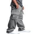 thumbnail image 3 of Men‘s Casual Gym Cargo Combat Straight Loose Jogger Sweat Track Pants, 3 of 4