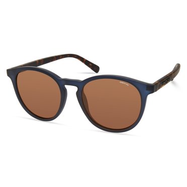 Kenneth Cole New York Men's Round Sunglasses, Matte Blue/Brown, 51mm