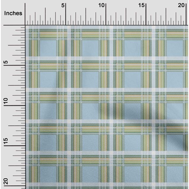 oneOone Georgette Viscose Fabric Tartan Check Print Fabric BTY 42 Inch Wide