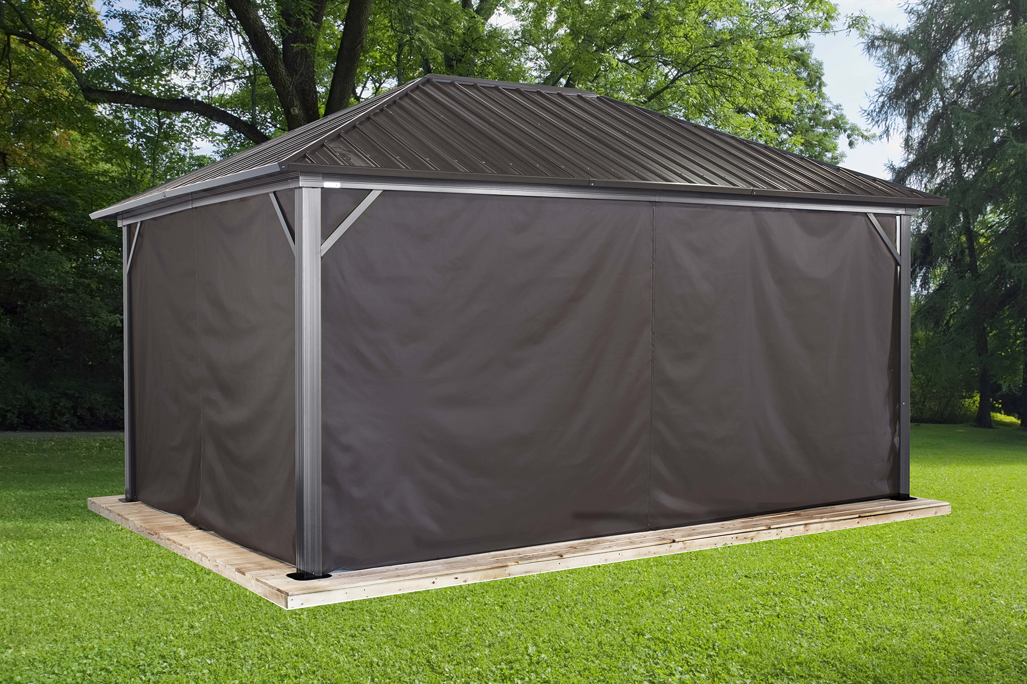 Sojag, rideaux bruns pour abri soleil Genova, 10 pi x 10 pi, polyester