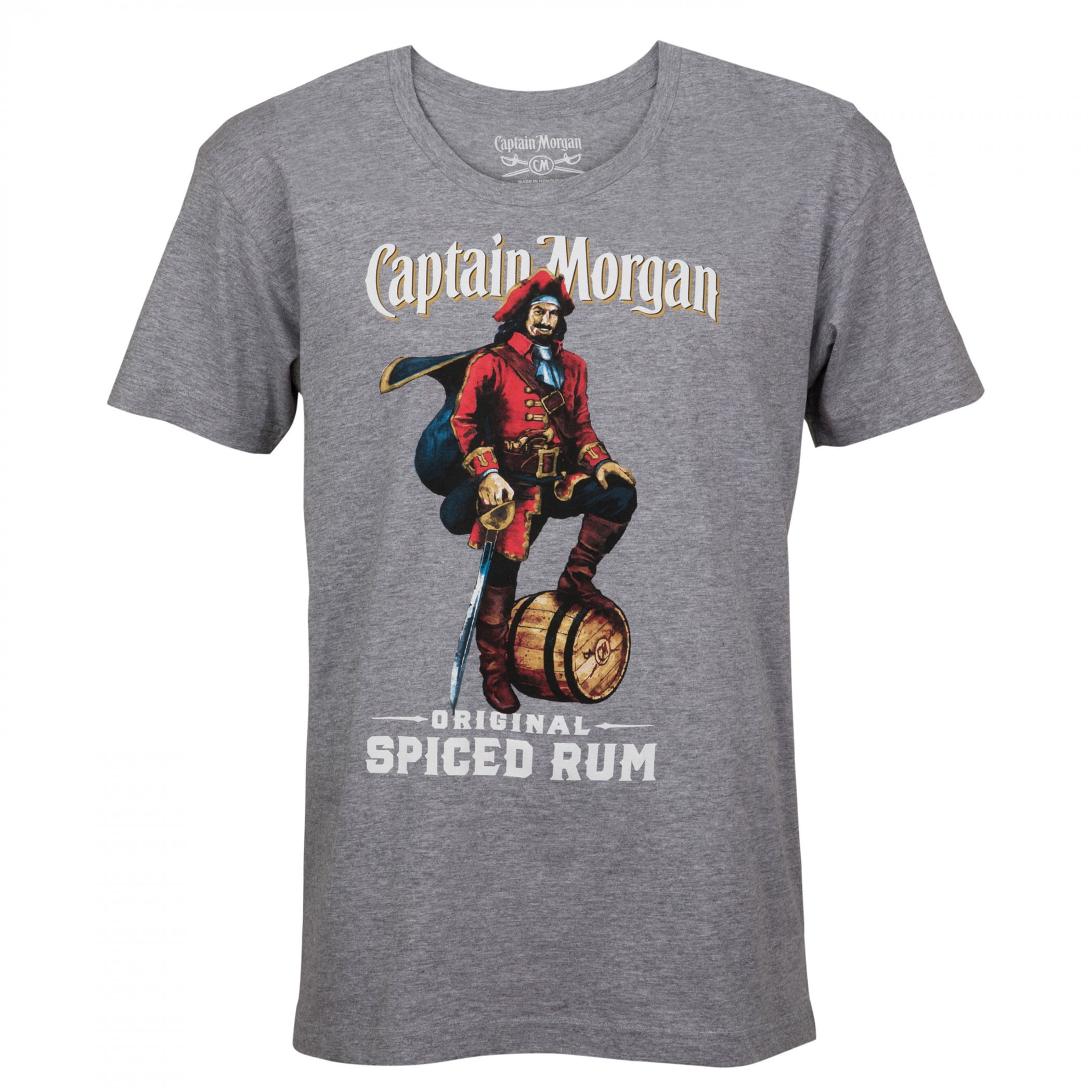Captain Morgan Men's Grey Original Spiced Rum T-Shirt-Small