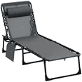 thumbnail image 1 of Outsunny Folding Lounge Chair, Reclining Tanning Chair with Adjustable Back, 1 of 10
