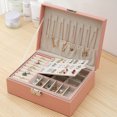 thumbnail image 1 of LSLJS Jewelry Organizer Box Leather Large Jewelry Boxes Earrings Holder Organizer Storage Case Double Layer Display with Removable Tray Elegant Jewelry Box, 1 of 9