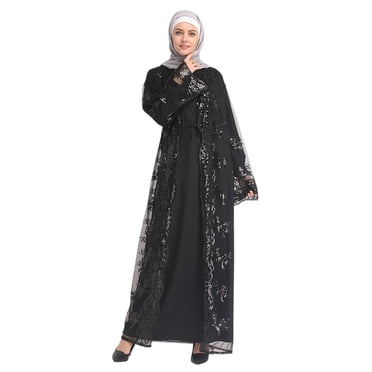 2025 Long Loose Kaftan Cropped Cardigans for Women Womens Out Abaya Sequin Hell Bunny Plus Size Cardigan Muslim Cardigan Vintage Cardigan Arab Women's