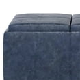thumbnail image 4 of Simpli Home Avalon 42" Faux Leather Storage Ottoman in Denim Blue, 4 of 8