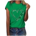 thumbnail image 1 of TopLLC St. Patrick's Day Patricks Day Chemises pour Femmes Hauts de Sarrau St Patricks Day Mode pour Dames St. Imprimé Cœur Manches Courtes Col Rond Chemise Femme Décontractée Ample, 1 of 4