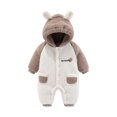 thumbnail image 1 of MeetoTime Baby Clothes Hooded Plush Warm Jumpsuits Color-blocked Long Sleeve Newborn Infant Rompers Crawling Clothes, 1 of 6