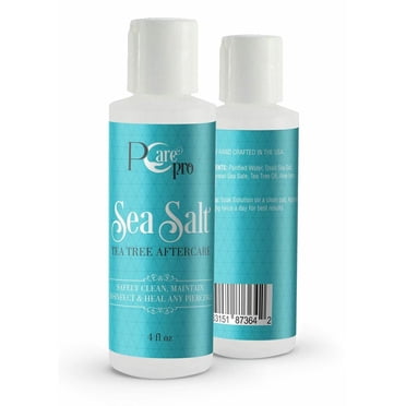 PcarePro Piercing Aftercare Sea Salt Tea Tree Solution 4oz,Clean,Disinfect,heal