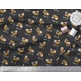 thumbnail image 2 of Soimoi Black Cotton Duck Fabric Waves & Fish Ocean Print Fabric by the Yard 56 Inch Wide, 2 of 3