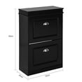 thumbnail image 3 of SoBuy FSR78-SCH,2 Drawers Shoe Cabinet Shoe Rack Shoe Storage Cupboard Organizer Unit,Black, 3 of 5