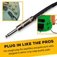 thumbnail image 3 of GLS Audio Instrument Cable - 1/4 Inch TS to 1/4 Inch Instrument Cable for Bass/Electric Guitar- Black/Grey Braided Tweed, 10ft, 3 of 6