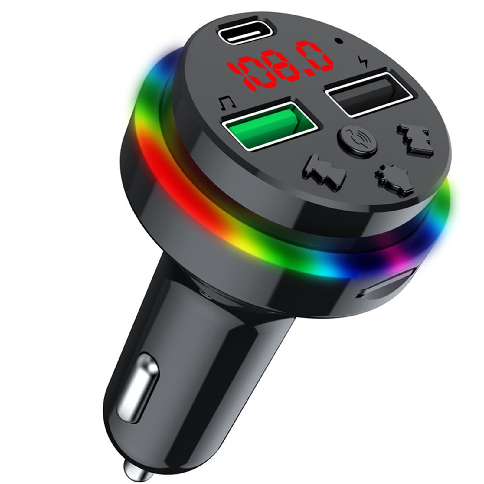 Birdeem Car Adapter Usb Ports Fast Charging Car Charger Qc3.0 3.1A Fast Charging Adapter Led Digital Display