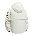 thumbnail image 3 of PEONAVET Mens Jacket Men's Solid Color Waterproof Long Sleeved Hooded Workwear With Multiple Pockets Jacket, 3 of 8