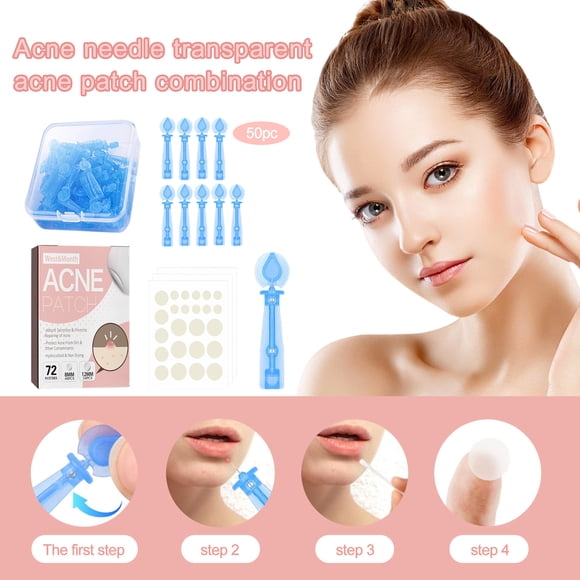 Transparent Pimple Patches 73pcs with 50 Count Disposable Acne Needles, Transparent Good Molecules Hydrocolloid Bandages