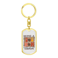 thumbnail image 4 of Being A Dog Mom Stainless Steel or 18k Gold Premium Swivel Dog Tag Keychain, 4 of 8