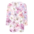 thumbnail image 4 of Haut Tunique à Manches 3/4 Imprimé pour Femme, Col Ras du Cou, Blouse Décontractée, T-Shirt pour Usage Quotidien, 4 of 5