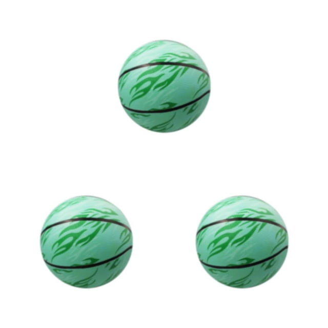 Transemion Elastic Unisex 7 Basketball Balanced Inner Pressure No Leakage PU Training Basketball Match Green- size 5 3Set