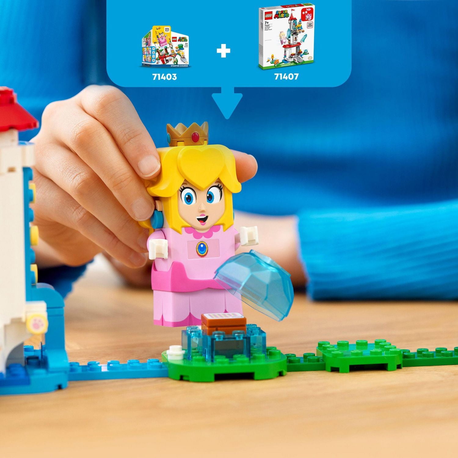 LEGO Super Mario Ensemble d'extension Le costume de Peach chat et la tour gelée 71407 Ensemble de construction (494 pièces)