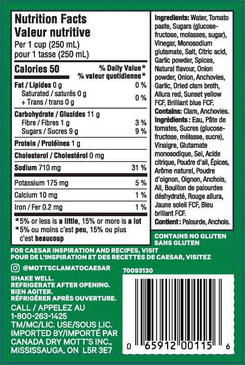 Mott's Clamato Haricot Mariné 1.89L