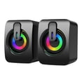 thumbnail image 3 of USB Powered Computer Speakers, 2.0 Stereo RGB Desktop Speakers with 3.5mm Audio, Wired Mini PC Speakers with Volume Control for Laptop, Desktop, Phone and Tablet, 3 of 9