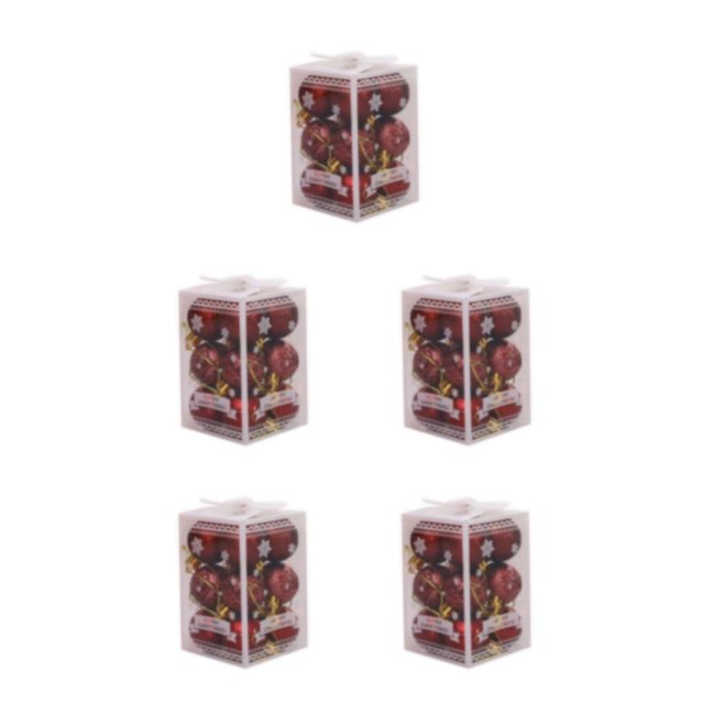 Decodeary 12piece Wedding New Year Navidad Pendant Ball Wide Application And Easy wine red 5Set