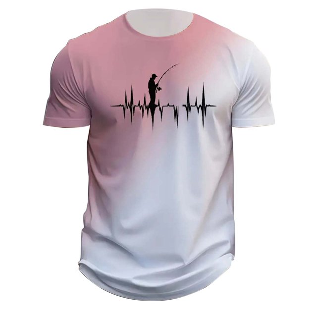 LUOGENLI T-shirts pour Homme pour Hommes T-Shirt à Dégradé de Couleur 3D à Manches Courtes à Col Rond T-Shirt T-shirts pour Hommes T-shirts Graphiques TTG Grand Pâques T-shirts pour Hommes T-shirts Graphiques Saint-Valentin m