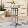 thumbnail image 2 of Gymax 21.5'' Round Bar Table Patio HDPE Bar Height Dining Table w/ Slatted Tabletop Grey, 2 of 8