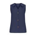 thumbnail image 4 of Tank Top for Women, Womens Solid Button V-Neck Tank Top, 4 of 7