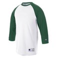 thumbnail image 1 of Champion T-Shirt de Baseball Raglan pour Homme, 3TG, Blanc/vert Foncé, 1 of 1