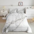 thumbnail image 1 of Marble Bedding Set Stone Pattern Comforter Set White Grey Marble Print Quilt Retro Style Artwork Design Bedding Comforter Sets Full Size For Kids Teens Bedroom Decor,Gray, 1 of 7