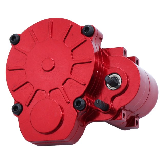 ZheElen RCGOFOLLOW Alliage d'Aluminium Silencieux Boîte de Vitesses de Performance Silencieux Rc Boîte de Vitesses pour 1/24 FMS FCX18 FCX24 Rc Accessoires de Voiture Rouge