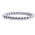 thumbnail image 1 of Bracelet Extensible Unisexe en Perles Rondes de 6 mm avec Hématite Revêtue d'Argent Métallique, 1 of 2