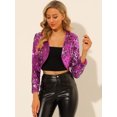thumbnail image 3 of INSPIRE CHIC Veste Courte Décontractée à Paillettes Manches Longues Ouverte devant pour Femmes, 3 of 6