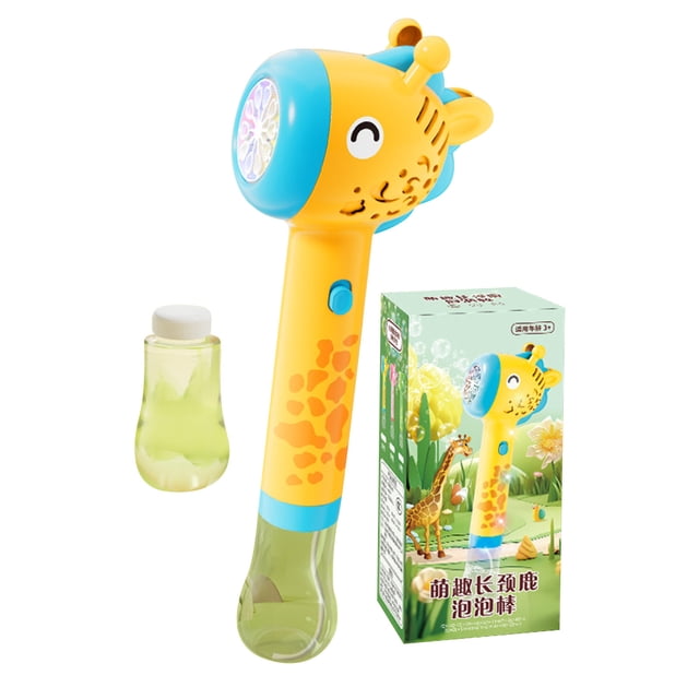 EGNMCR Children's Giraffe 10 Hole Bubble Machine Handheld Fully Automatic Summer Outdoor Stick Bubble Toy Children's Toy Bubble Stick 90ml Bubble Water Bubble Machine