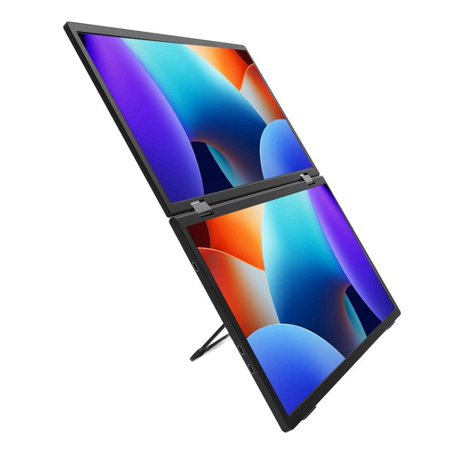 Dual Laptop Screen Extender, 16:9 1080P FHD IPS 15.6 inch USB C External Screen Multiple Modes Micro HD Media Interface for OS X