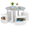thumbnail image 1 of Costway Ensemble de 5 Pcs Table de Jeu et Chaises pour Enfants Table Ronde Emboîtable Mobilier pour Tout-Petits Gris, 1 of 10