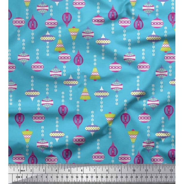Soimoi Modal Satin Fabric Ornament Home Decor Print Sewing Fabric Yard 42 Inch Wide