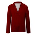 thumbnail image 4 of Yuyuzo Chemises à Manches Longues pour Femmes Col en V Couleur Unie Pull Tunique Blouses, 4 of 5