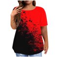 thumbnail image 2 of EGNMCR Hauts Grande Taille pour Femmes Décontractés à Imprimé Manches Courtes Col Rond Hauts Amples T-Shirt Blouse, 2 of 6
